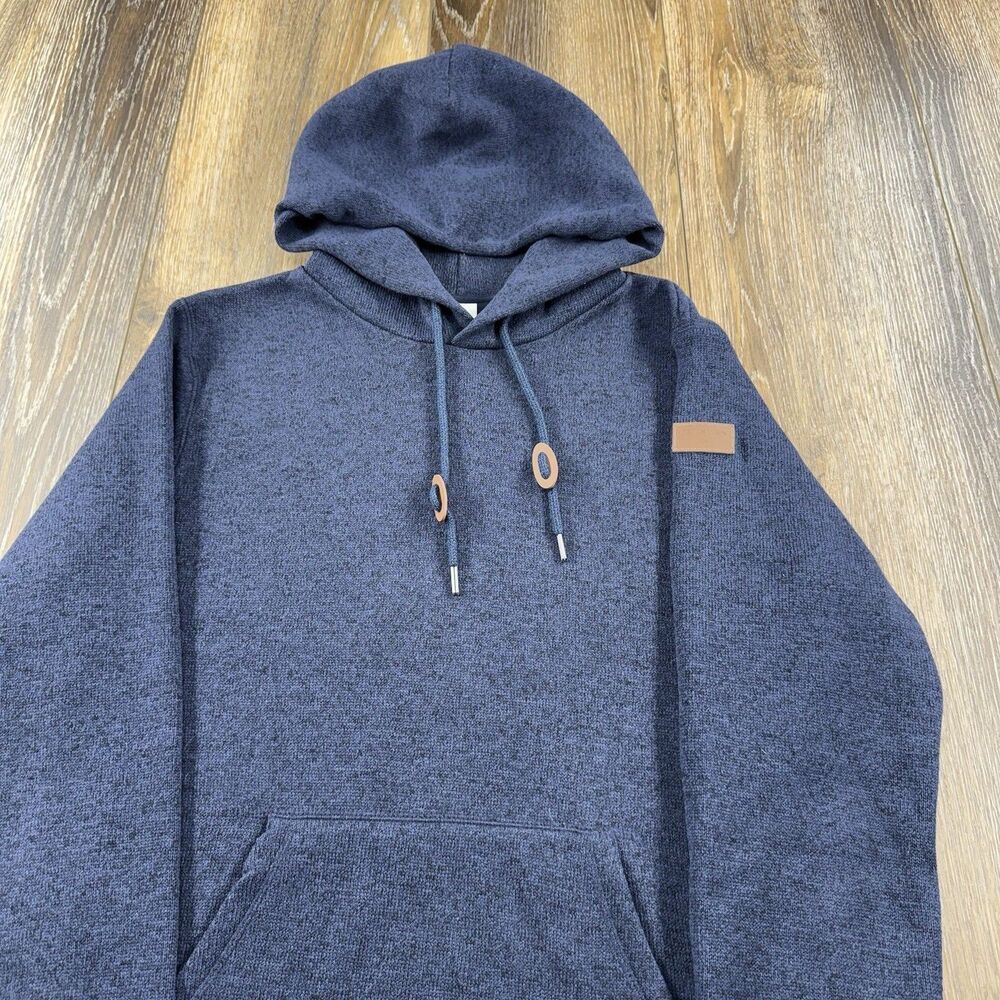 Vintage Quiksilver Hoodie Mens M Blue Sweatshirt Skate Surf Pullover Y2K Sweater